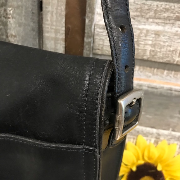 Auth~ COACH ~ Vintage Legacy Messenger Flap Bag # 6147 GUC! Black - Picture 7 of 12